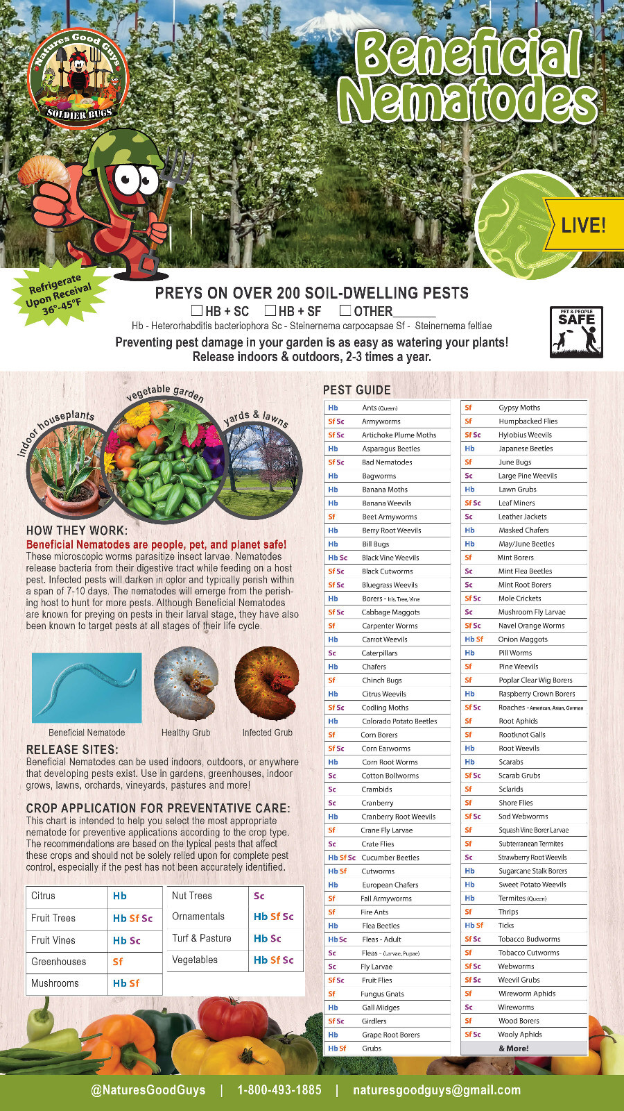 15 Million Beneficial Nematodes HB+SC – Targets Grubs, fleas & 200+ Soil Pests