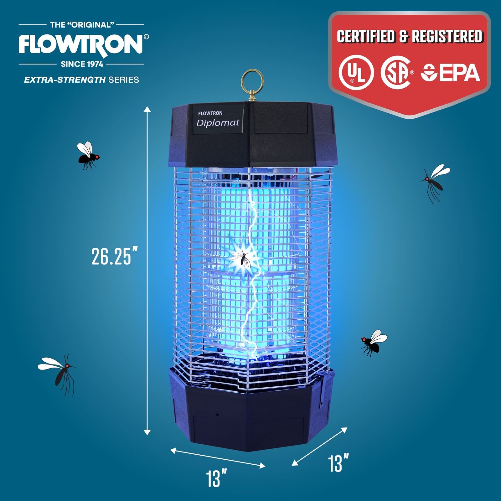 Flowtron Diplomat Fly Control Device, 120-Watt Bug Zapper 1200 Sq.Ft