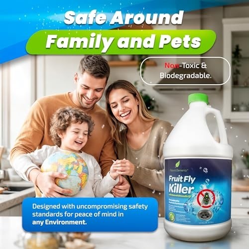 Natural Elements Fruit Fly Killer Gel for Drain Flies Gnats Flying Ants 1 Gallon