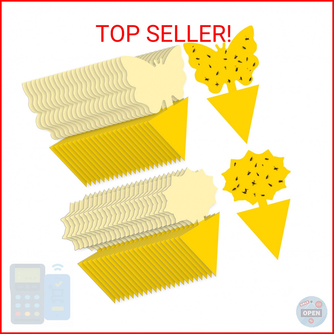 Fruit Fly Traps Indoor Fungus Gnat Trap 48PCS for Plants Yellow Houseplants Outd