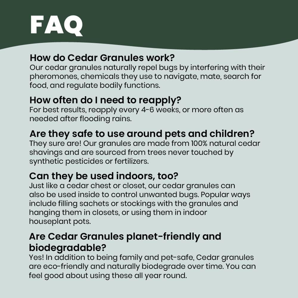 8 lbs Cedarwood Granules – Easy to Use, Pet-Friendly Repellent for Lawn & Home