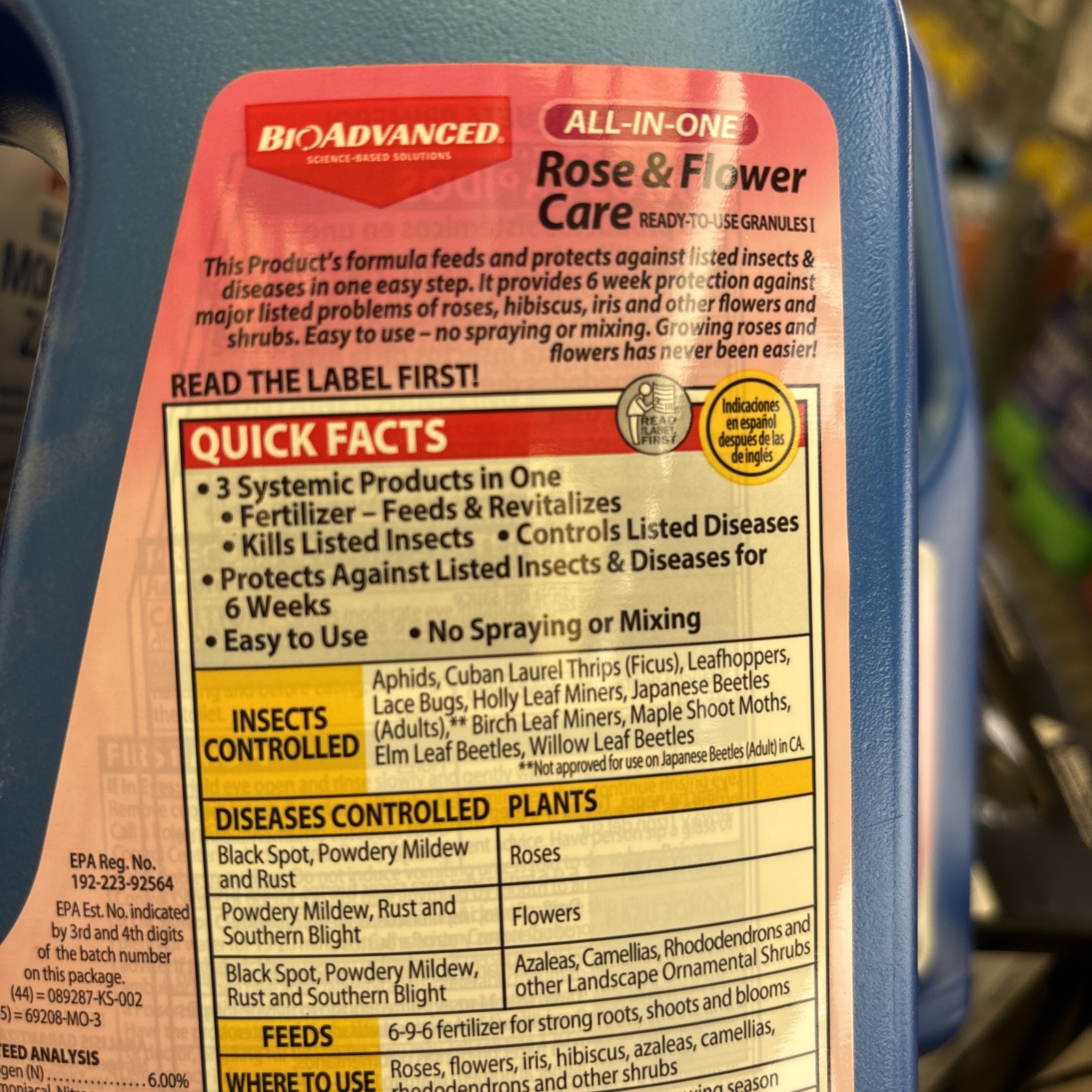 BioAdvanced All-In-One Rose and Flower Care, Granules, 4 lb