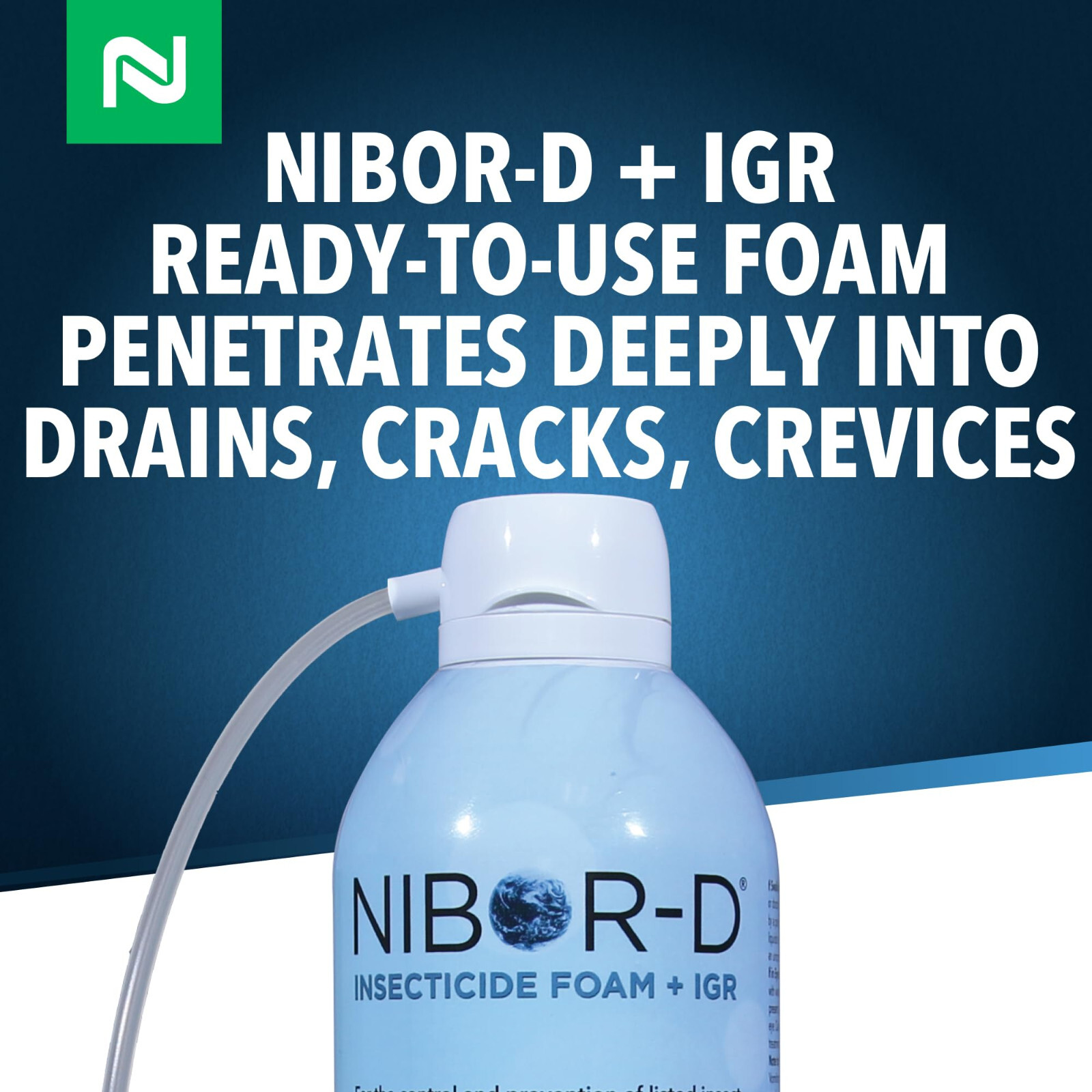21 oz Nibor-D Insecticide Foam + IGR Kills Drain & Fruit Flies Gnats Roaches etc