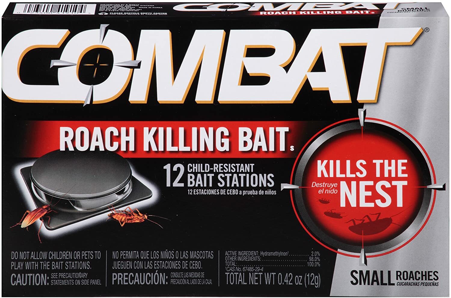 Combat 12 ROACH KILLING BAIT STATION Kills The Nest – SMALL ROACHES
