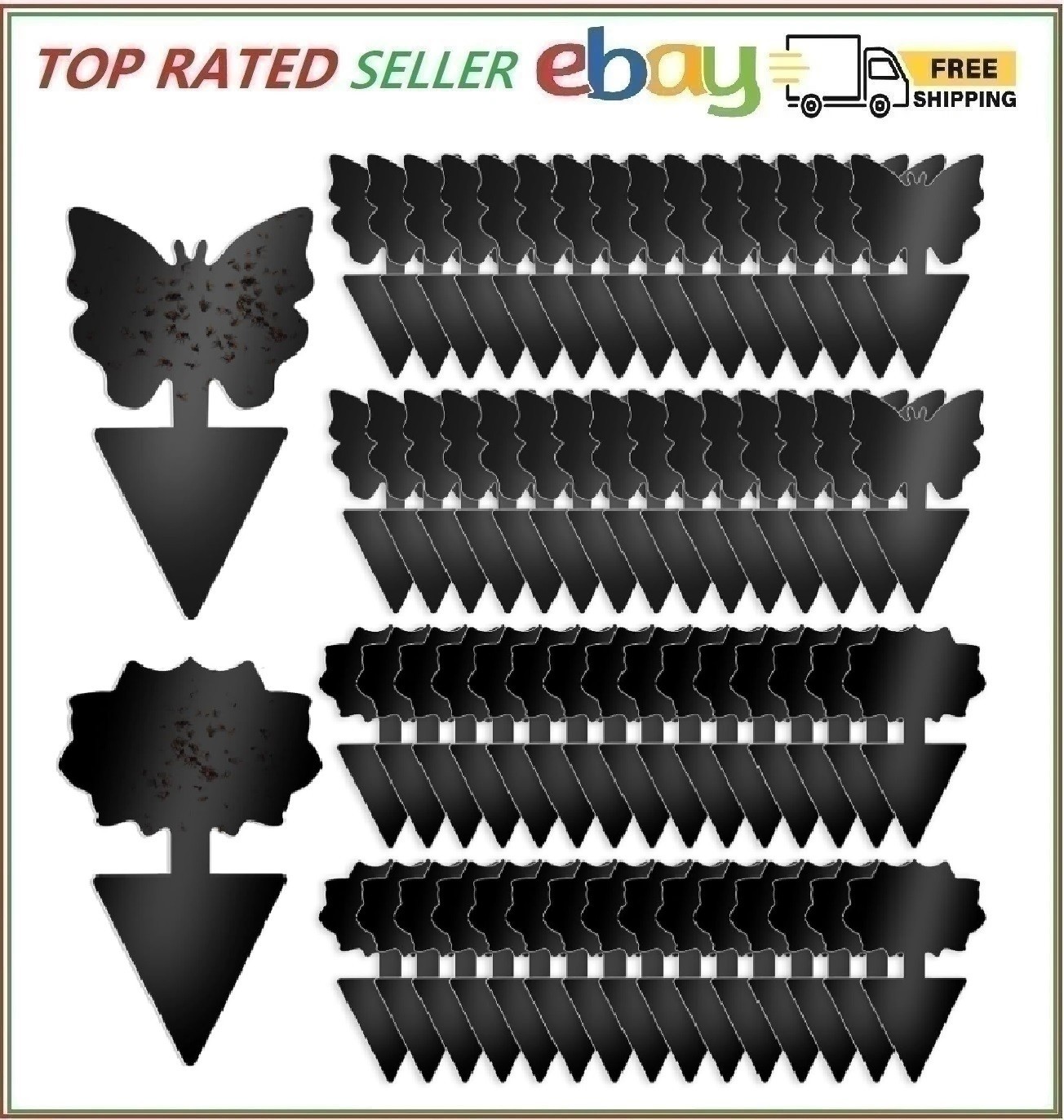 Fruit Fly Traps, 60 Pack Black Sticky Traps, Fungus Gnat Traps, Plant Fly