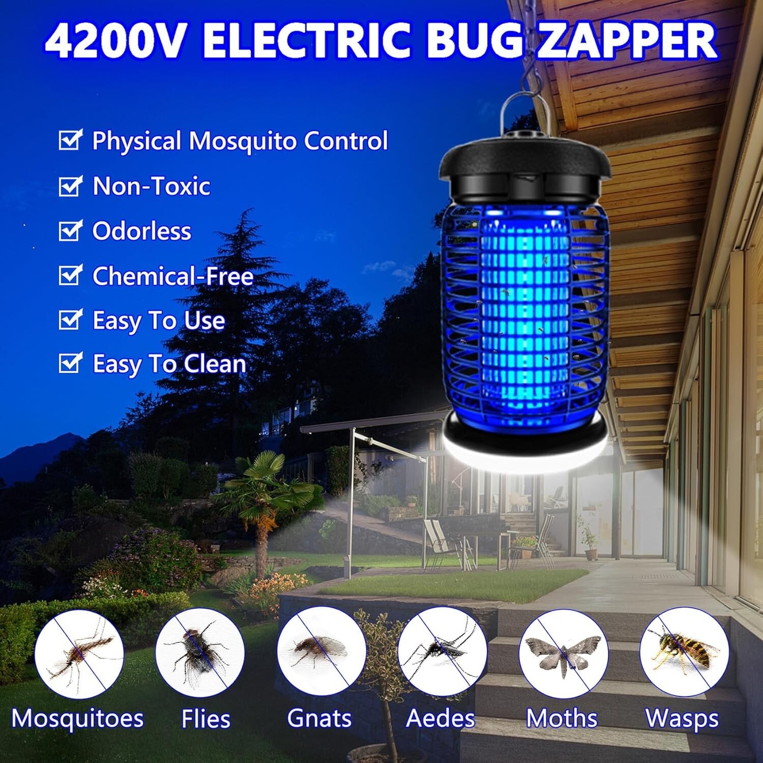 Modern LED Insect Zapper – Dual Action for Mosquito Control Indoors & Outdoors