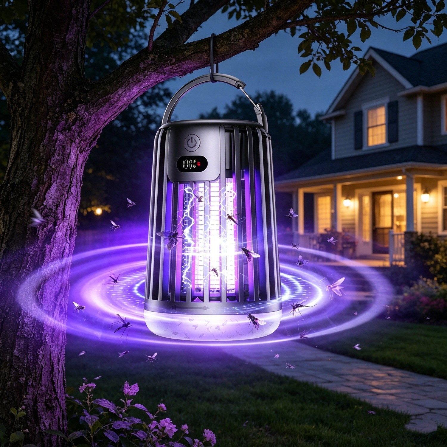 1PCS 3-in-1 Mosquito Bug Zapper Fly Trap Mosquito Lamp, Electronic Bug Zapper