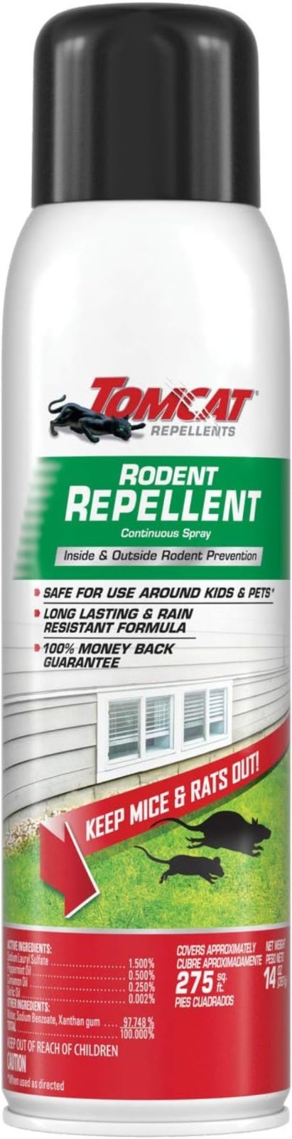 Long-Lasting Rodent Repellent Spray – Child & Pet Safe, Rain-Resistant Formula