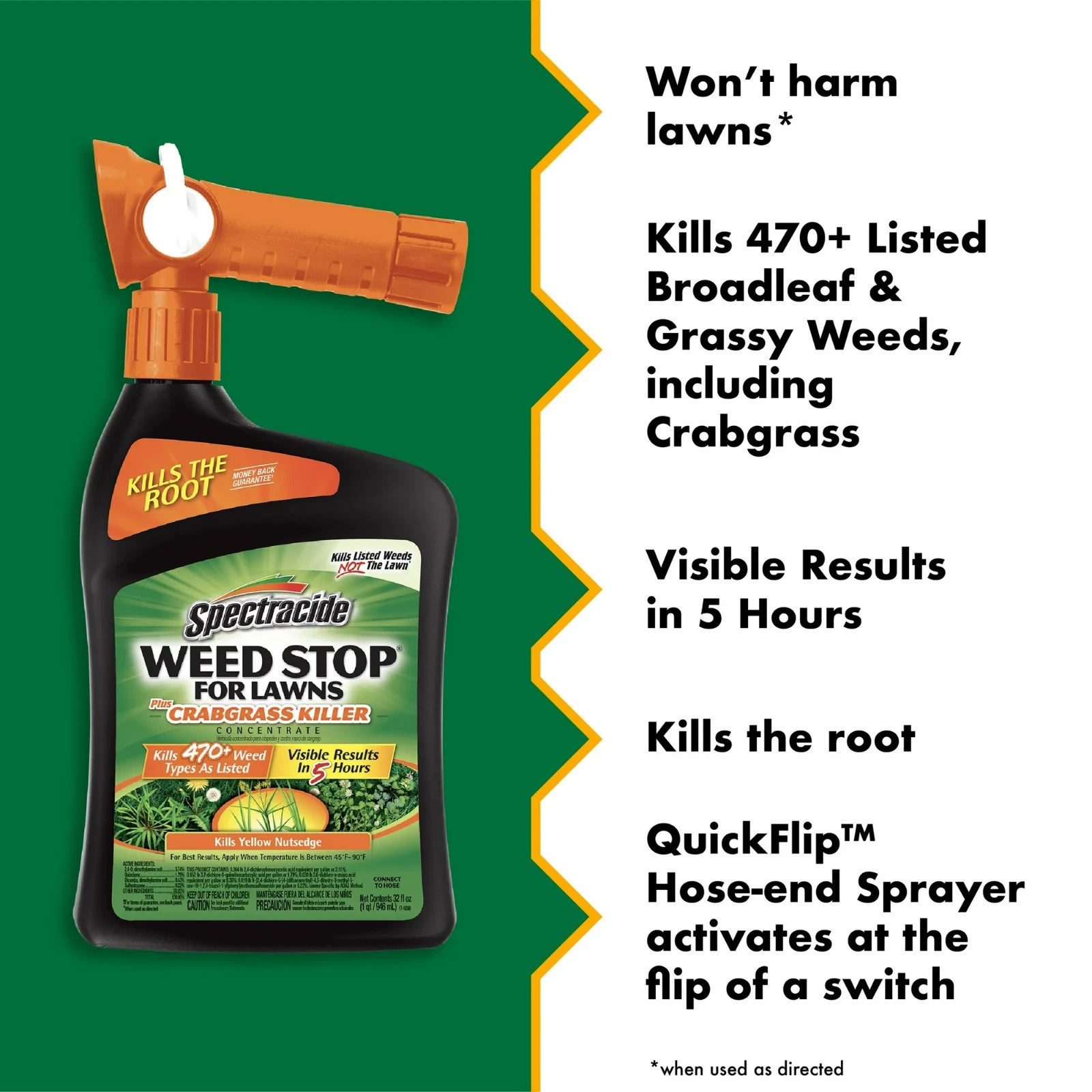 Spectracide Weed Stop for Lawns Plus Crabgrass Killer Concentrate 32 Ounces