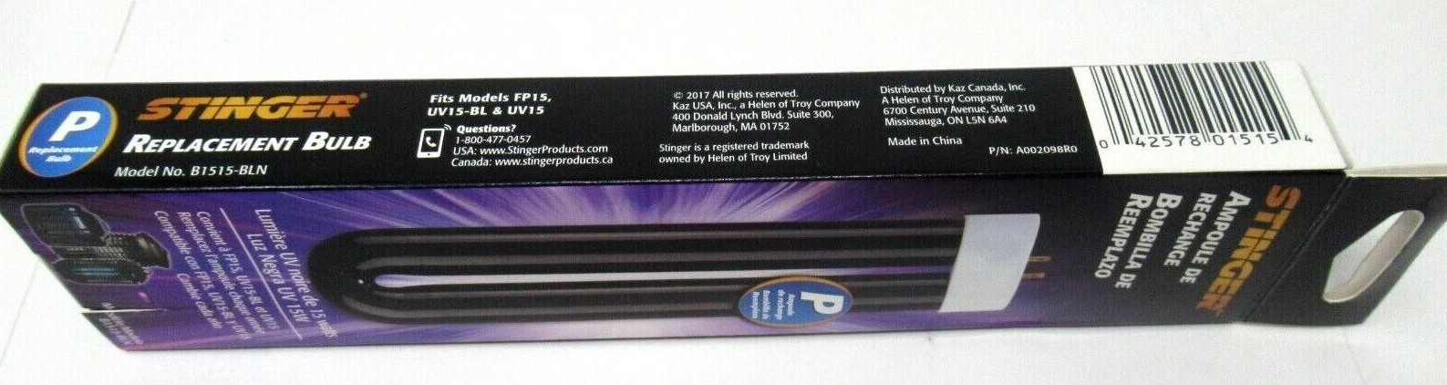 Stinger P Replacement 8″ Black Light Bulb 15W Bug Zapper B1515-BLN *NEW*