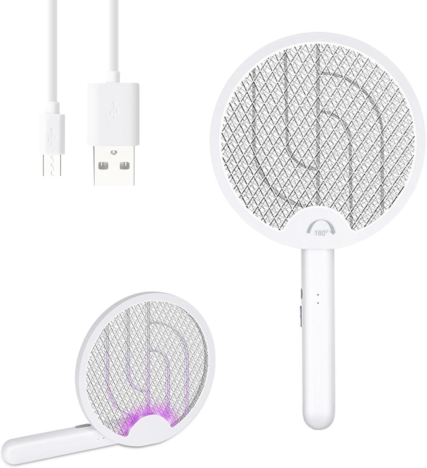 Electric Fly Swatter 4000V, Bug Zapper Racket Indoor with USB Rechargeable