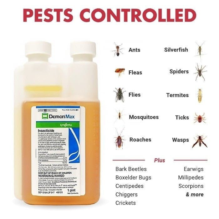 16 Oz Demon Max Pest Insect Control Insecticide 25.3% No Shipping to NY CT or VT