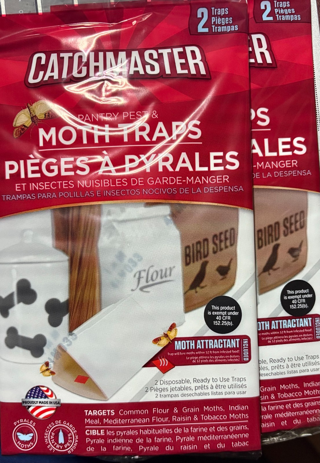 Catchmaster Pantry Pest & Moth Pheromone Infused Glue Board Traps Indian Meal