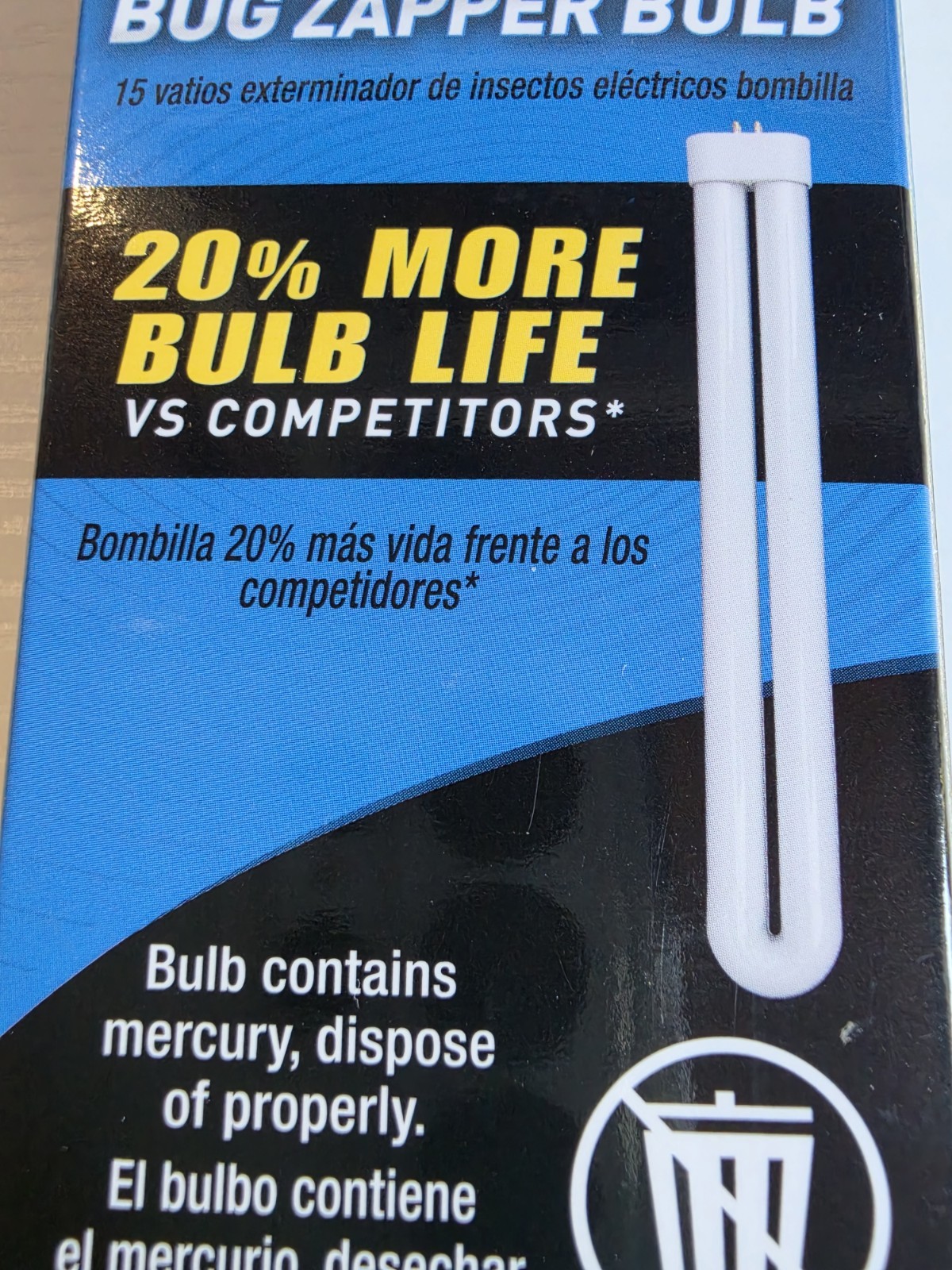 2-Pack Black Flag BB-15WHT 15 Watt Replacement Bug Zapper Bulb Fits Most Brands