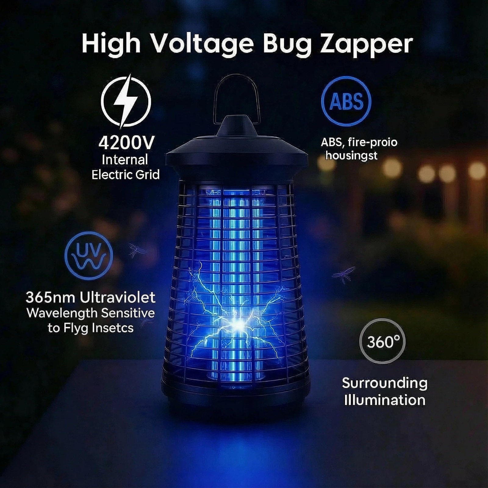 Bug Zapper Mosquito Repellent Outdoor,Mosquito Zapper Fly Killer Indoor Fly T…