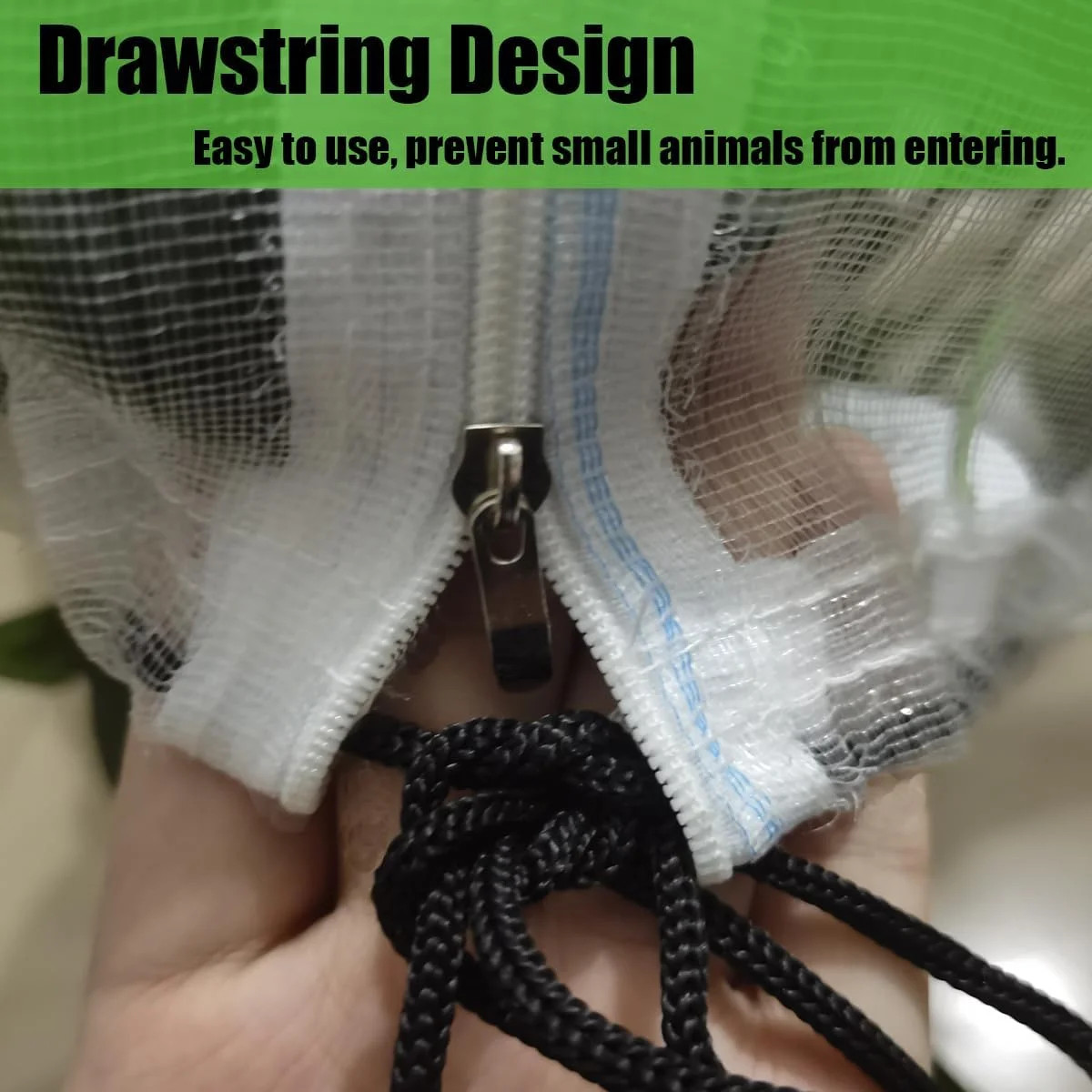 1PCS 6 × 7.8 FT Large Fruit Tree Netting Covers with Double Zipper & Drawstring