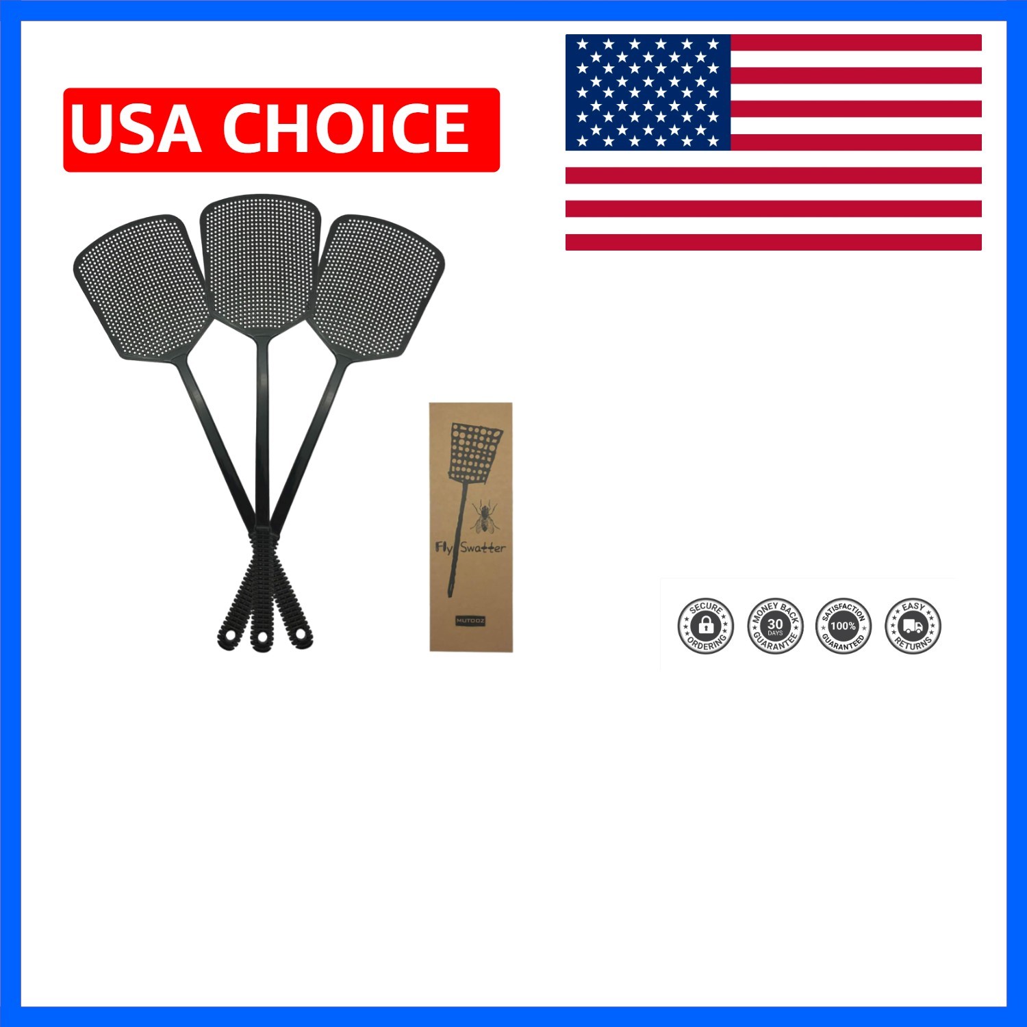 Fly Swatter Multi-pacl Manual, Flexible & Heavy Duty Fly Swatters Thick Handl…
