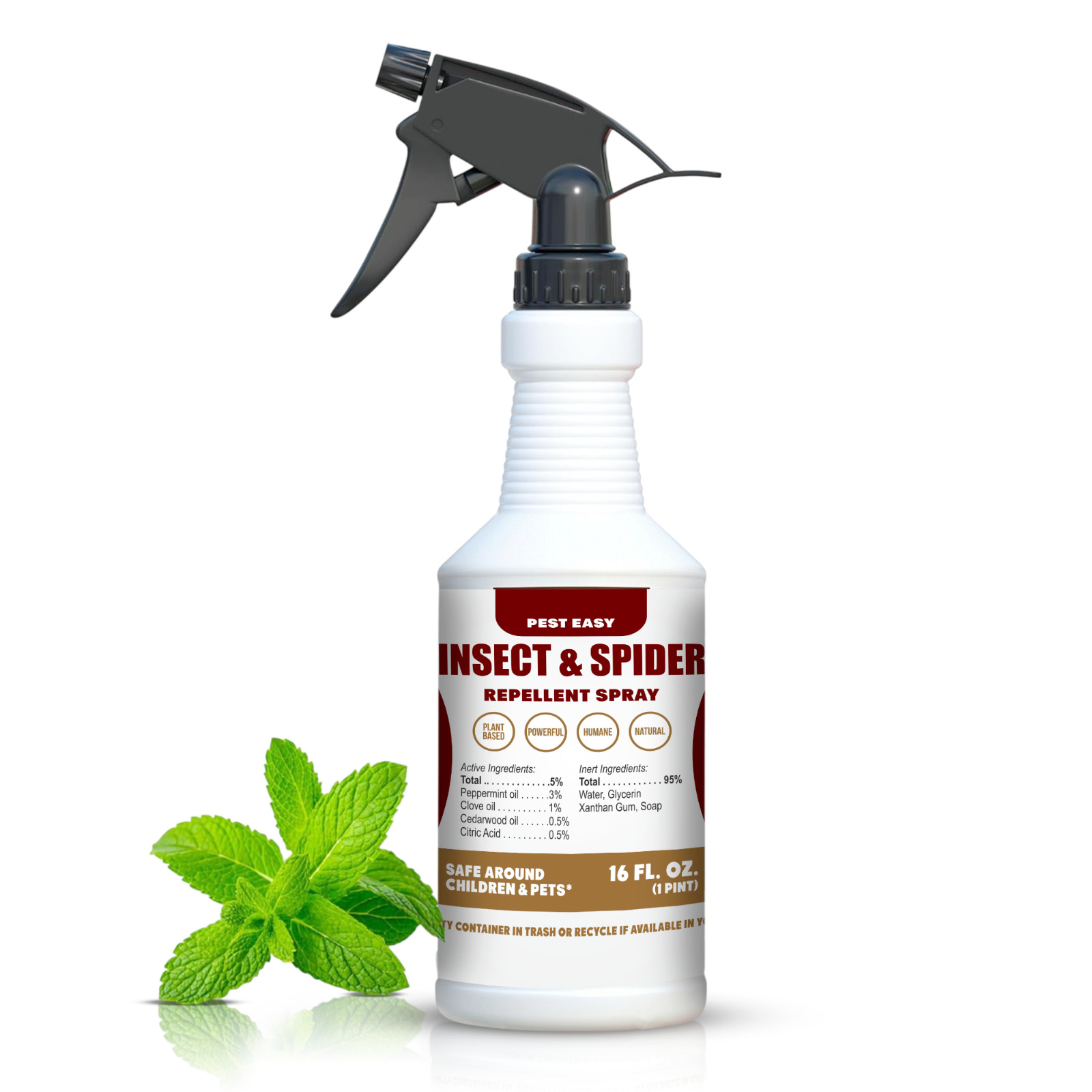 EASY Spider & Insect Mist, Natural Deterrent Safe for Home, Pets 16oz.