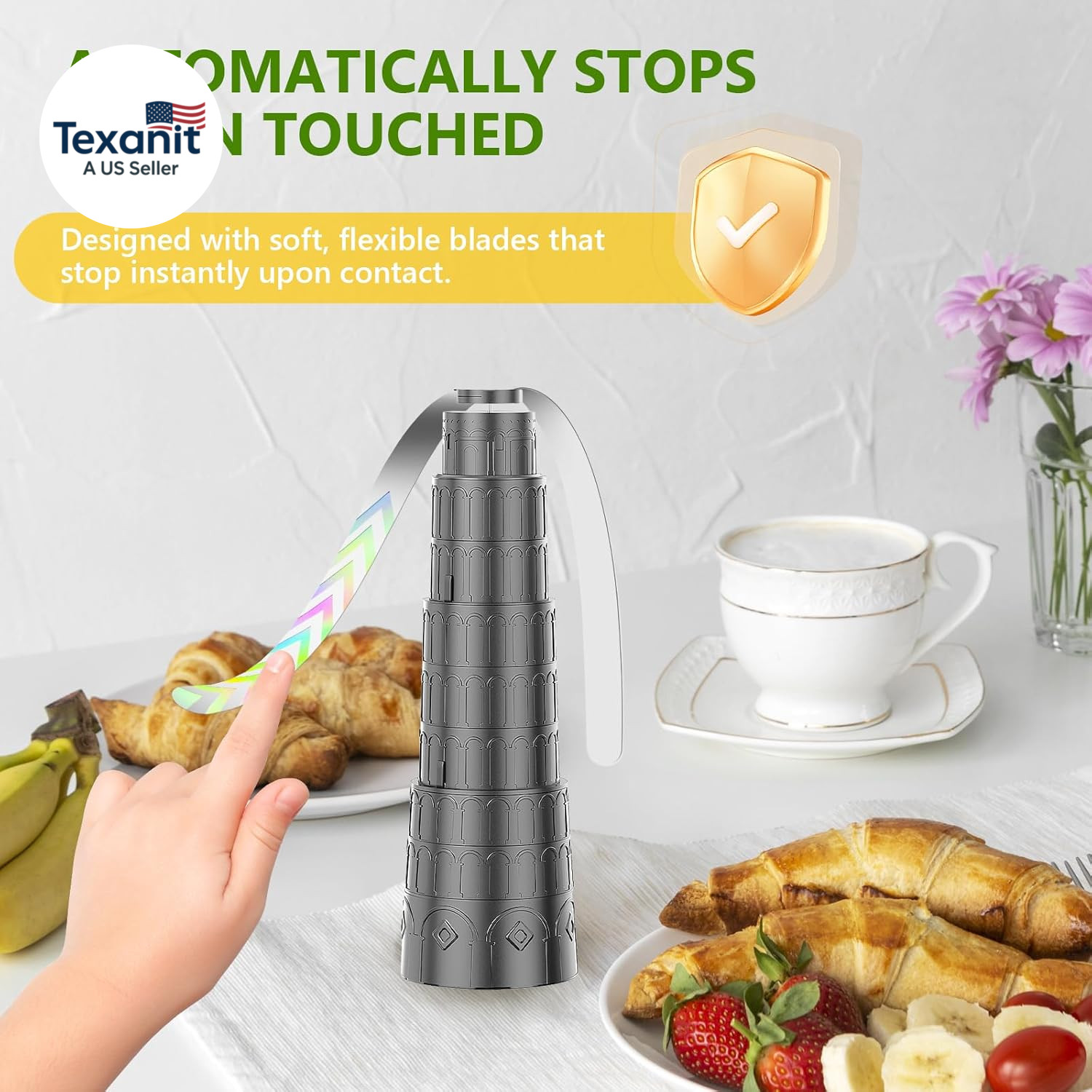 Fly Fans for Tables, Foldable Fly Fan, Chemical Free Food Fans to Keep Flies Awa