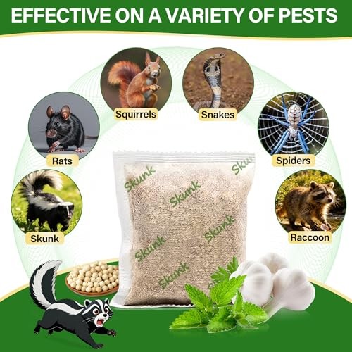 12 Pack Peppermint Skunk Repellent Pouches, Natural Raccoon Repellent Pouch