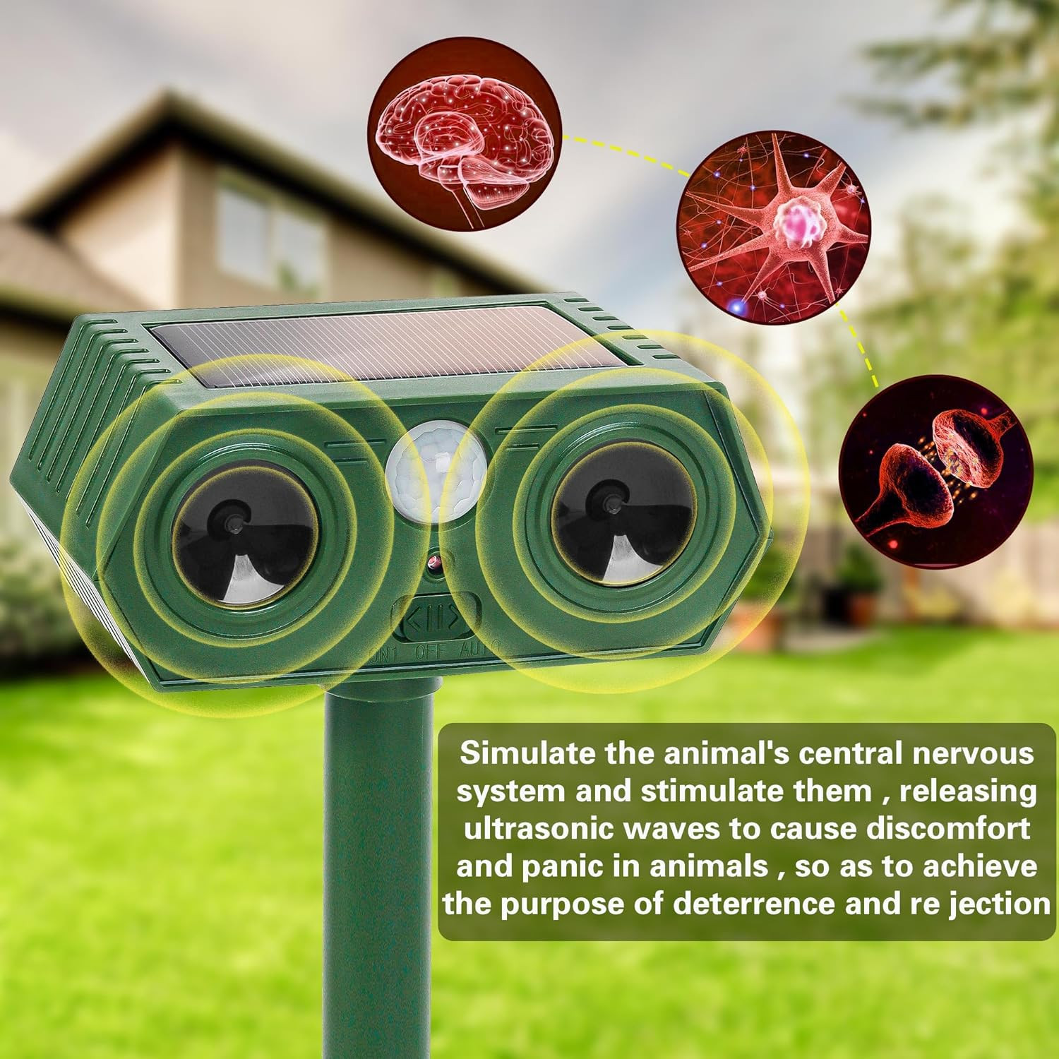 4/6/8Pack Solar Ultrasonic Animal Repellent Dog Skunk Deer Raccoon For Garden