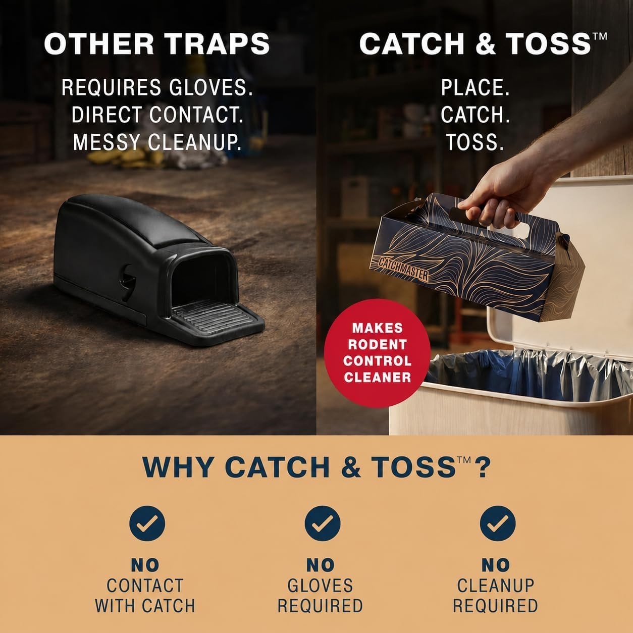 Catch & Toss No-Touch Mouse Traps – 2 Pack, Disposable & Child-Safe Solution