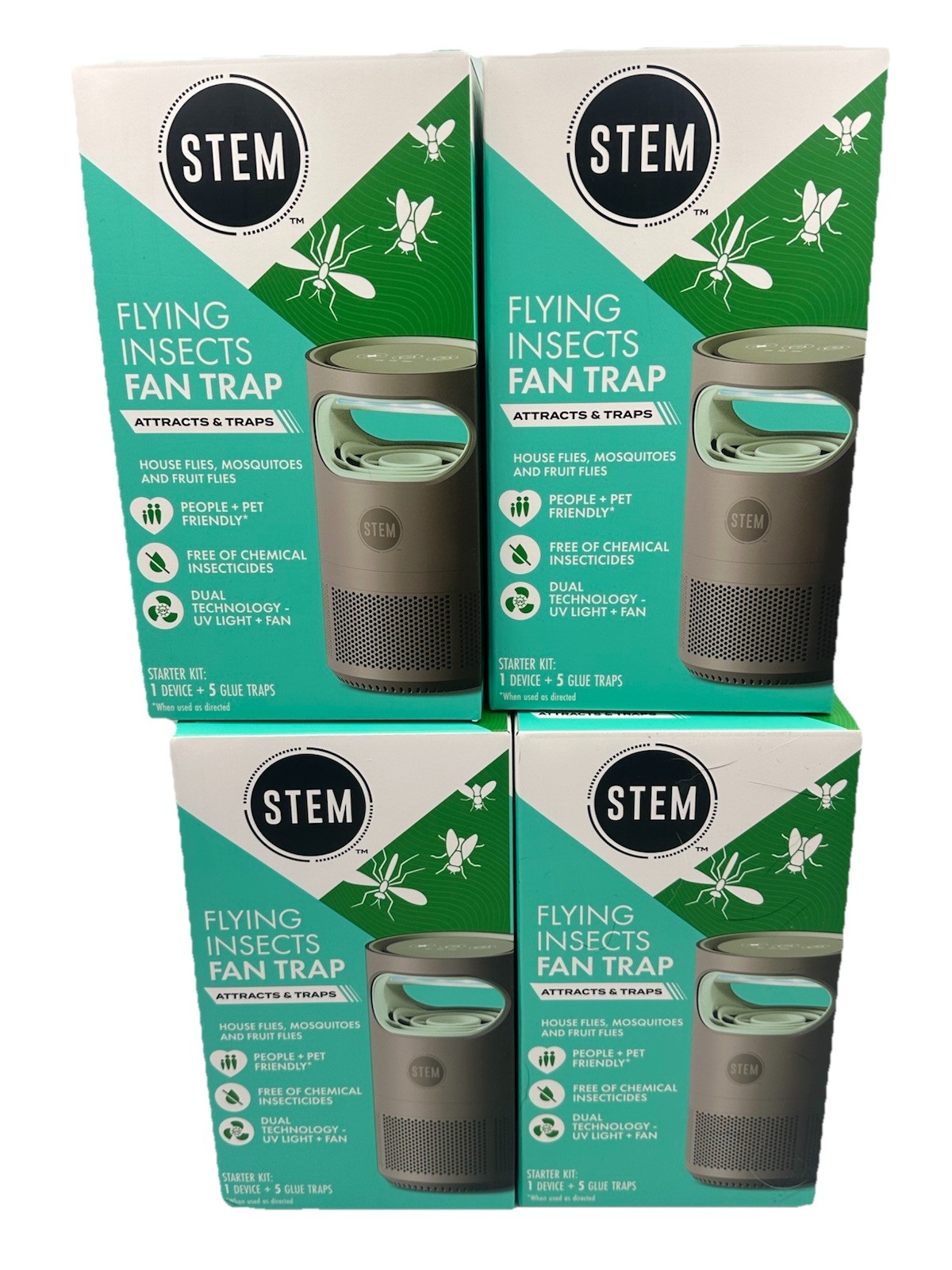 STEM Flying Insect Fan Trap for Indoor Bug Control, Lot Of 4, Brand New