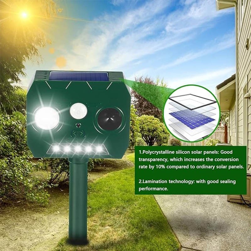 4PCS solar ultrasonic animal repellent outdoor motion sensor Repellent Devices