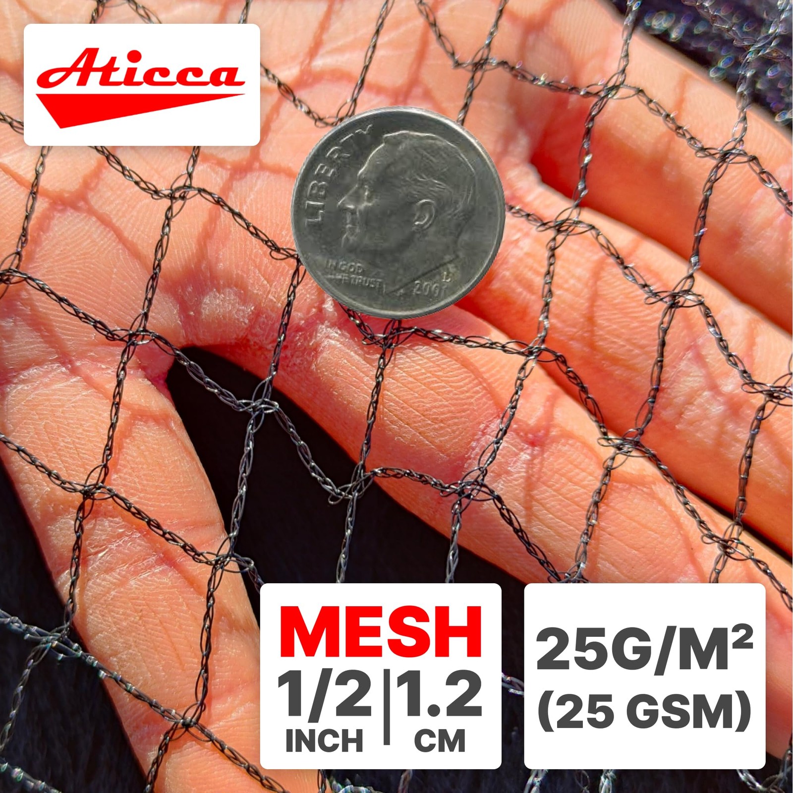 1 PCS Black Heavy Duty Bird Netting 7.5×65 Ft 10 Stakes Durable Nylon Mesh