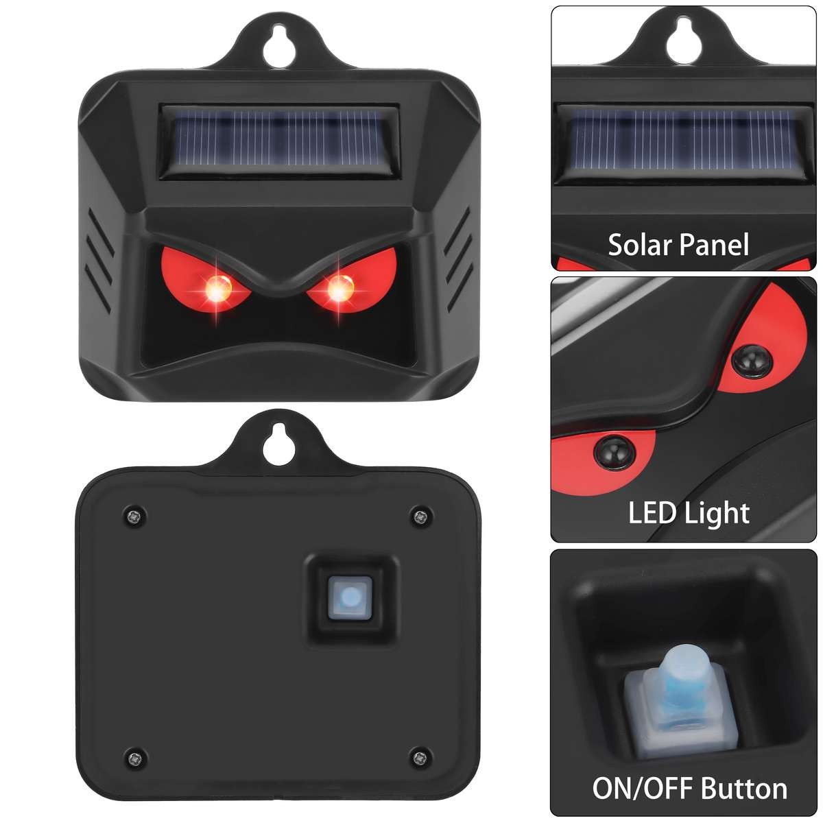 4pcs Solar Animal Repeller Wild Animal Skunk Deer Owl Deterrent For Garden Field
