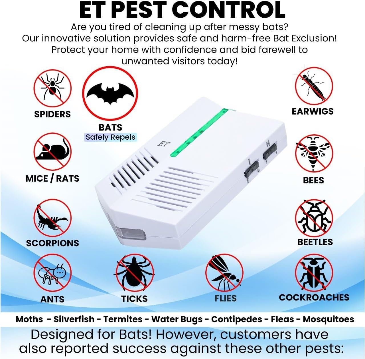 Compact ET Pest Control Unit – High Impact Sound and Electromagnetic Repellent