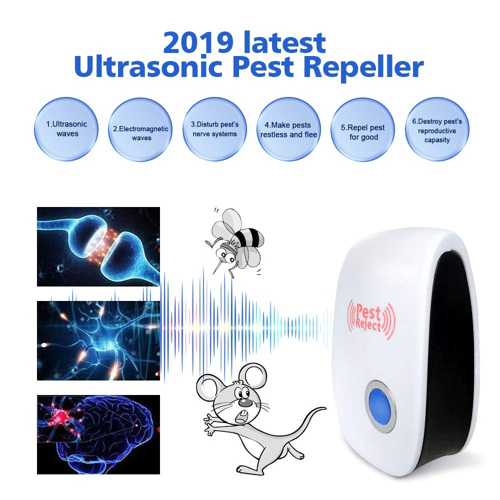 6/10 Ultrasonic Pest Reject Home Control Electronic Repellent Mice Rat Repeller