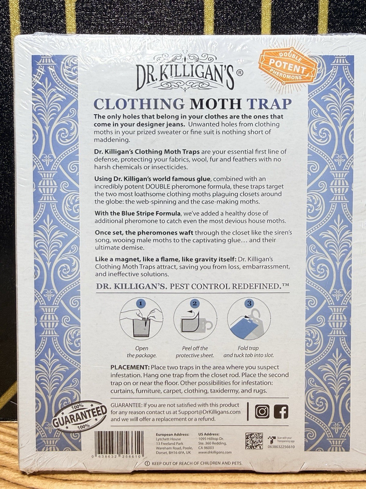 Dr. Killigan’s Pheromone Clothing Moth Traps Indoor 6 Pack Blue/White Free Shipp