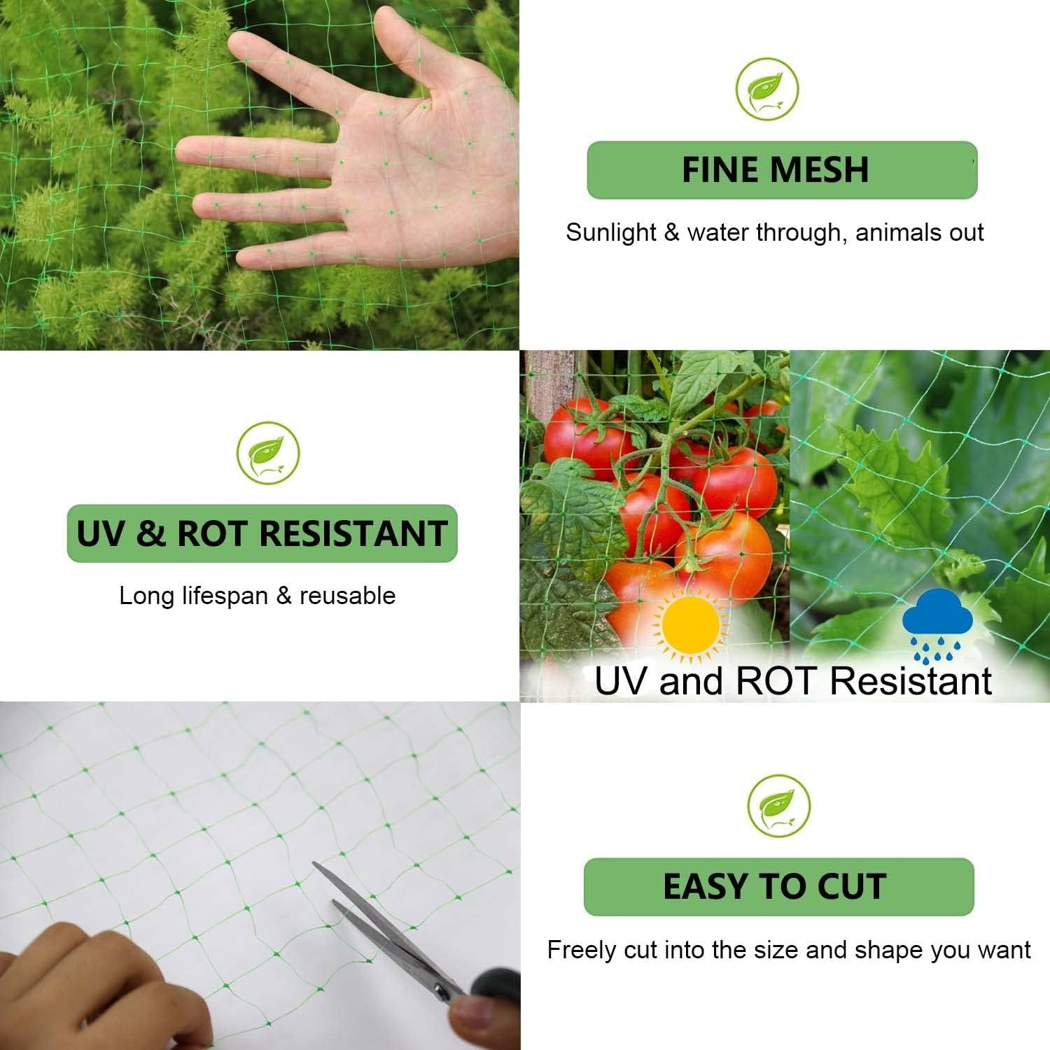 Multi-Purpose 7 x 100 FT Bird Netting for Garden Safety from Pests and Animals