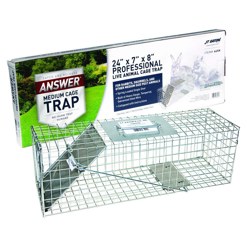 JT EATON 465N Live Animal Trap,8 in H,7 in W,Silver 29FX42