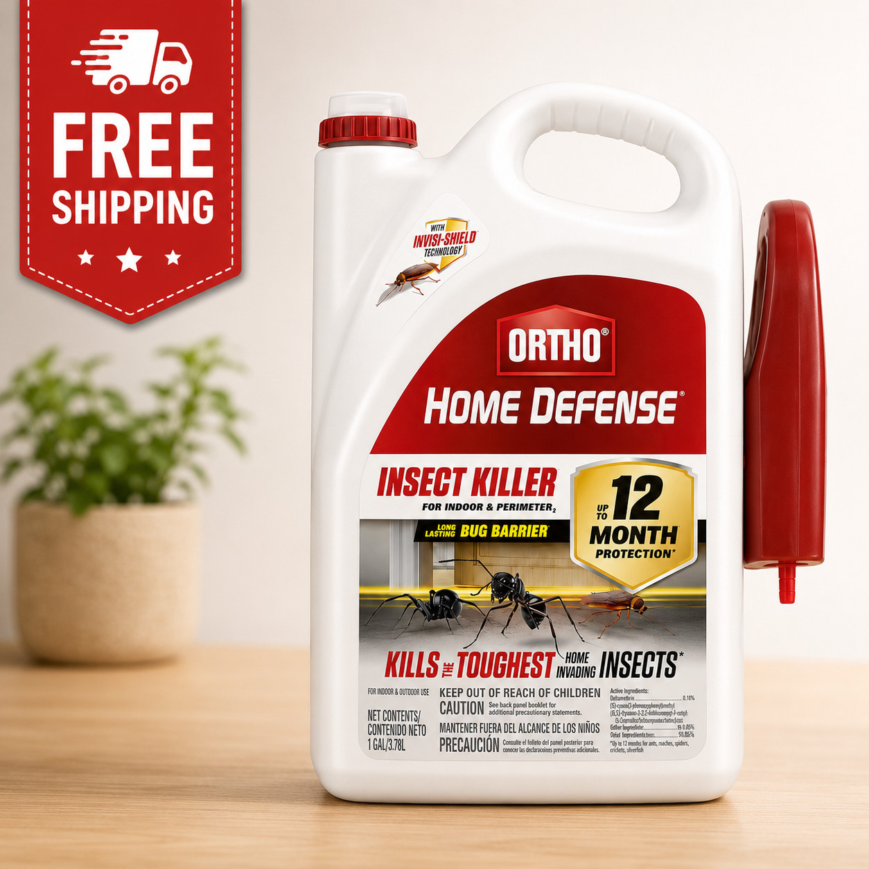 Ortho Home Defense Insect Killer Indoor & Perimeter2 Ant Roach Killer 1 Gallon