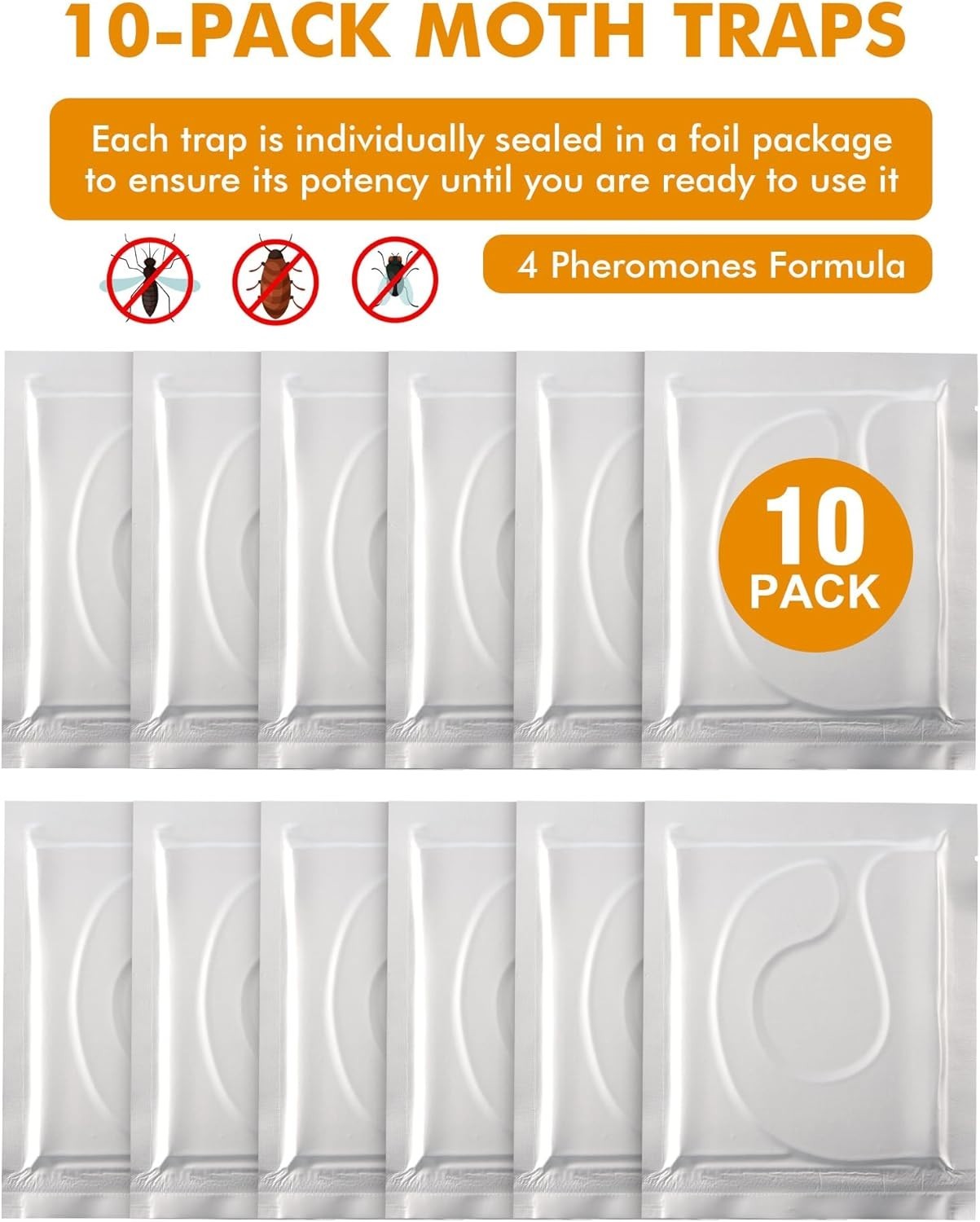 10/20PCS Moth Traps for Clothes Closets Moth Clothes Moth Traps with Pheromo…