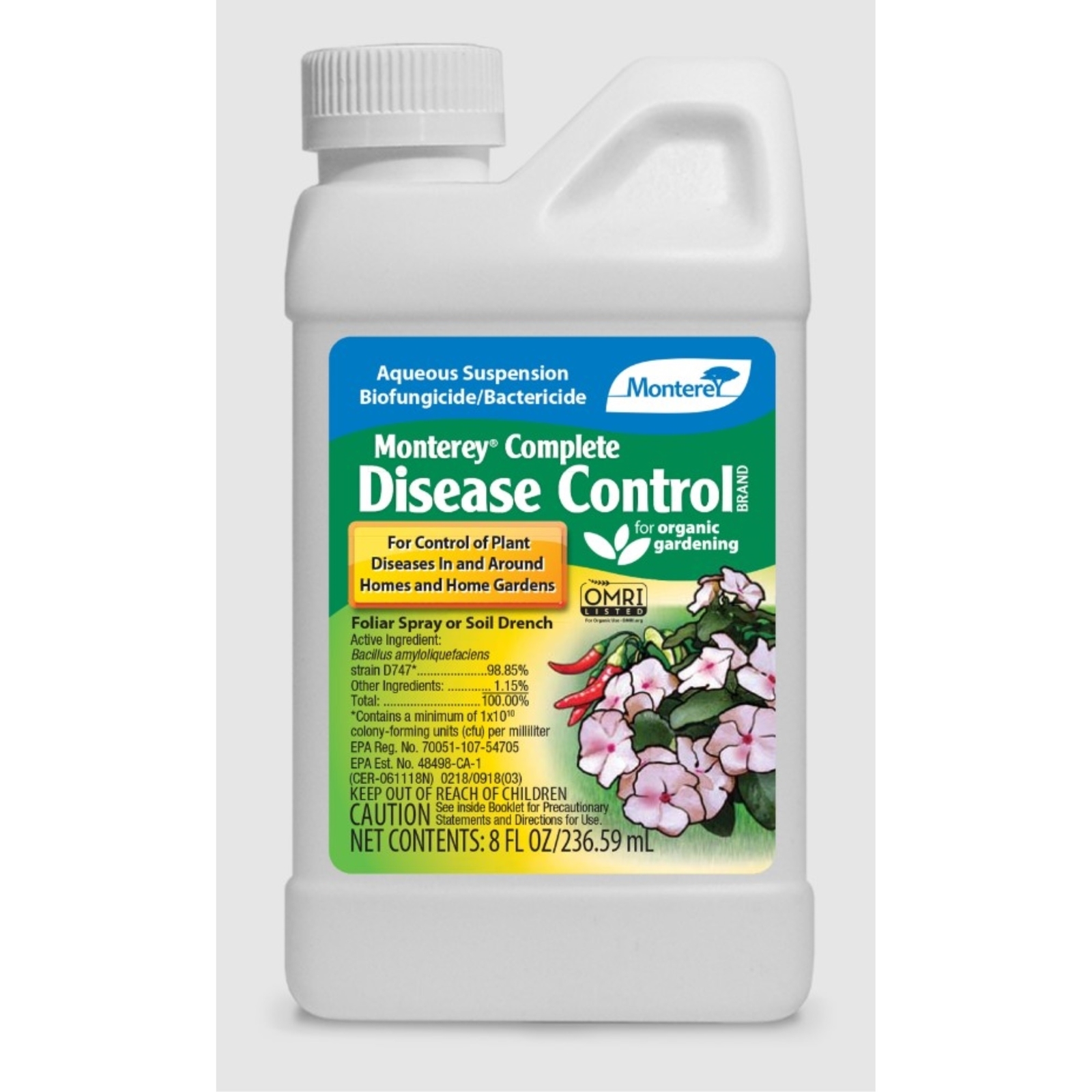 Monterey Complete Disease Control Biofungicide/Bactericid Organic Gardening, 8oz