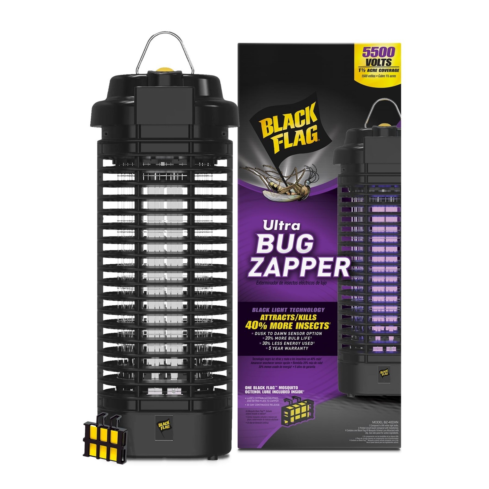 Black Flag 5500V 40W Electronic Insect Zapper 1.5 Acre BZ-40DXN FREESHIP