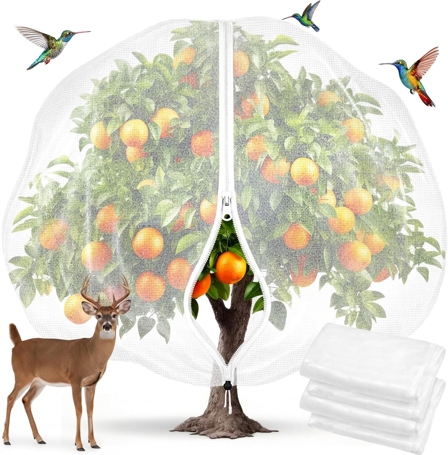 4 Pcs Extra Large 12 X 10 Ft Bird Netting for Garden Fruit Tree Plant Protection