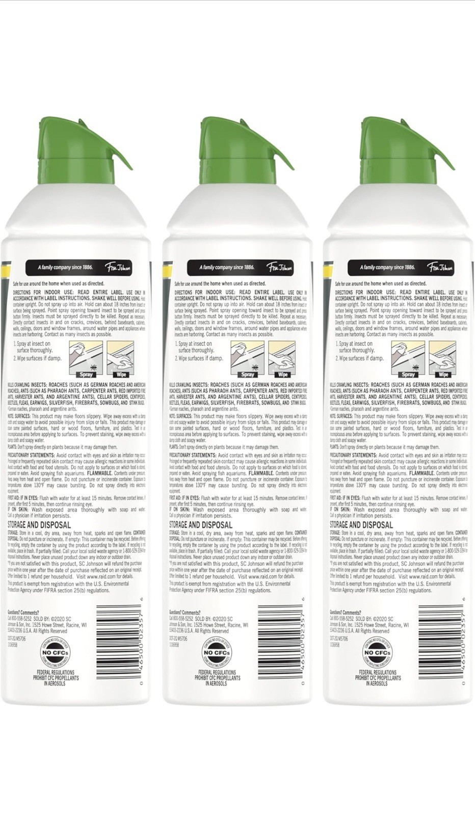 Raid Essentials Ant Spider and Roach Killer Aerosol Spray ( 6pc )