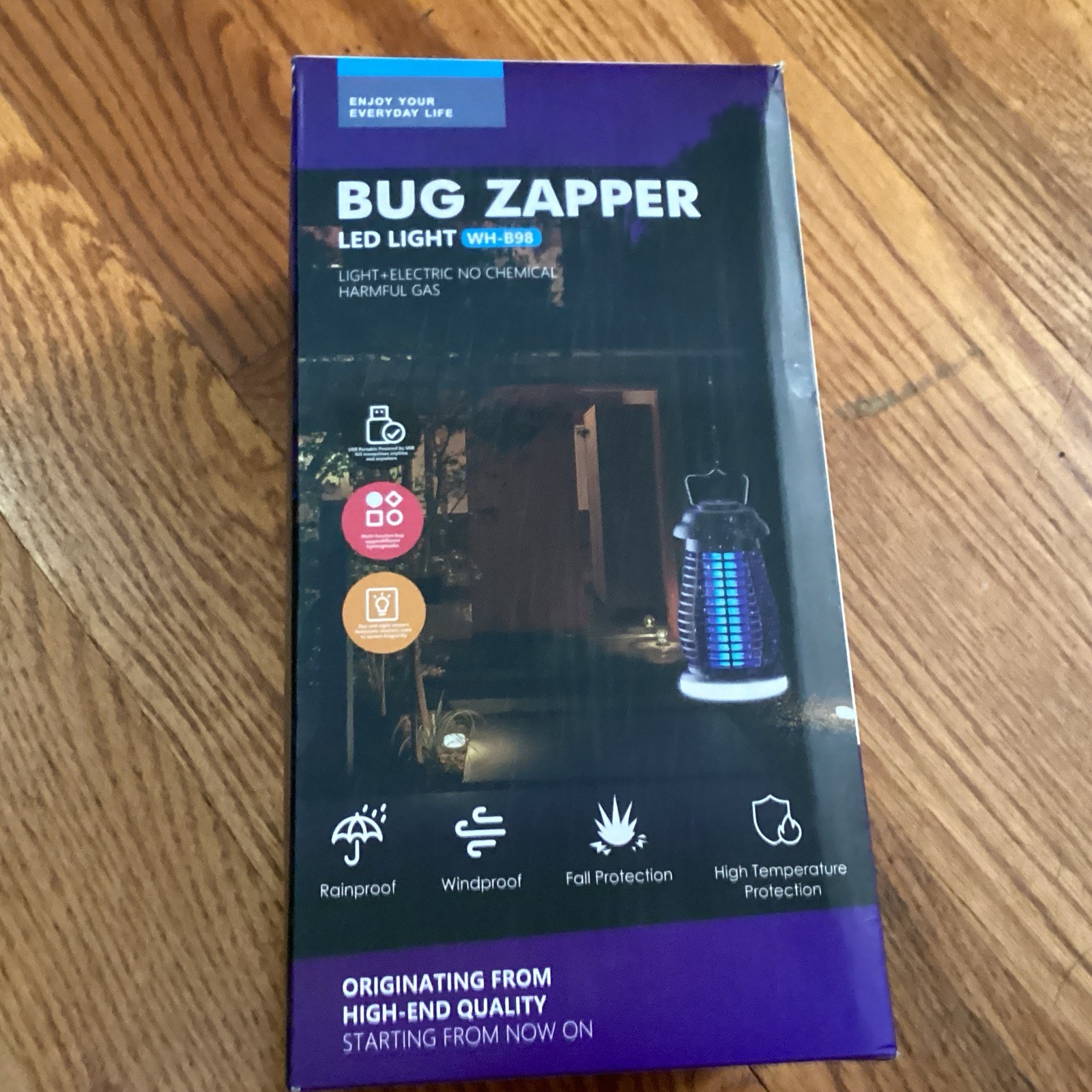 Bug Zapper LED Light USB-Powered Insect Zapper Lantern Lamp, Black, 1 Pack