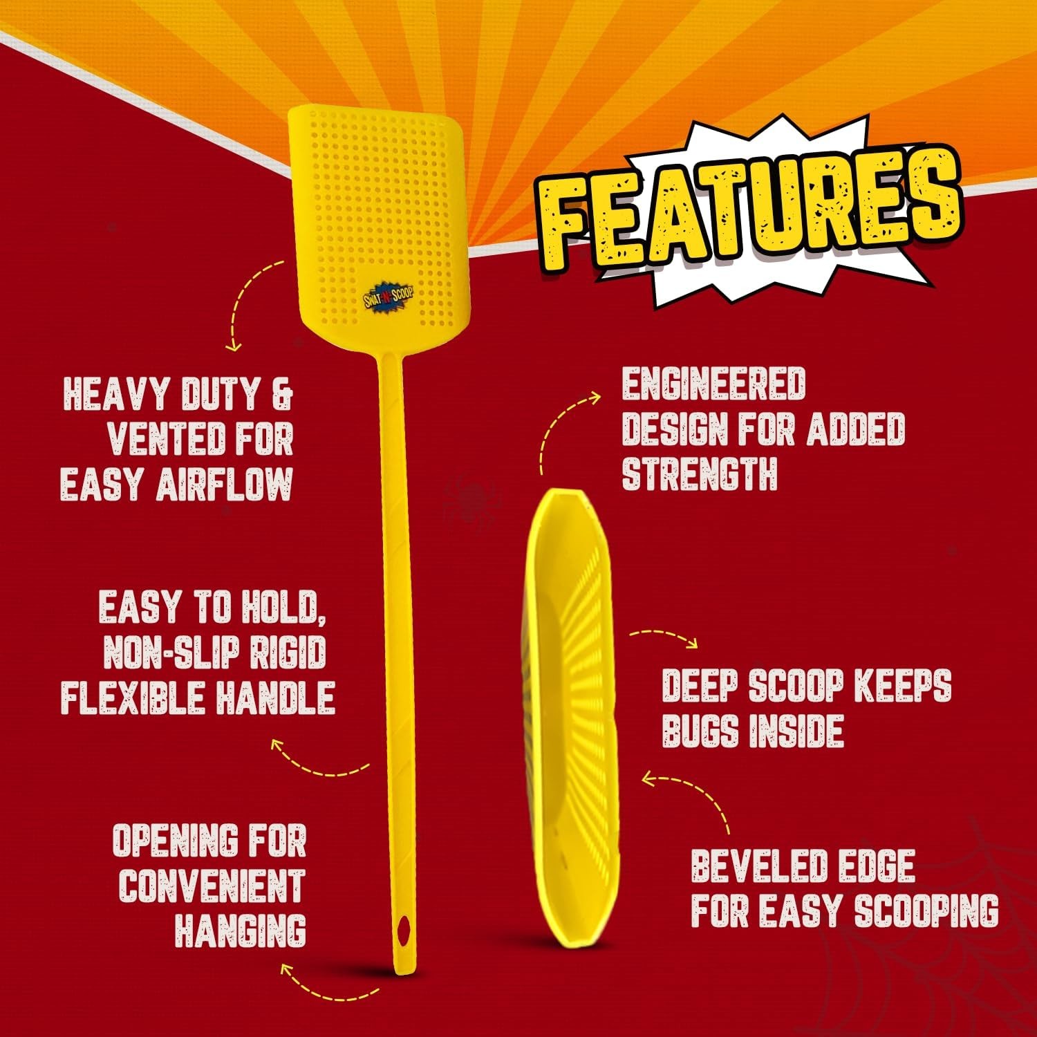 Heavy Duty Fly Swatter and Spider Catcher and Release, Insect Fly Catchers