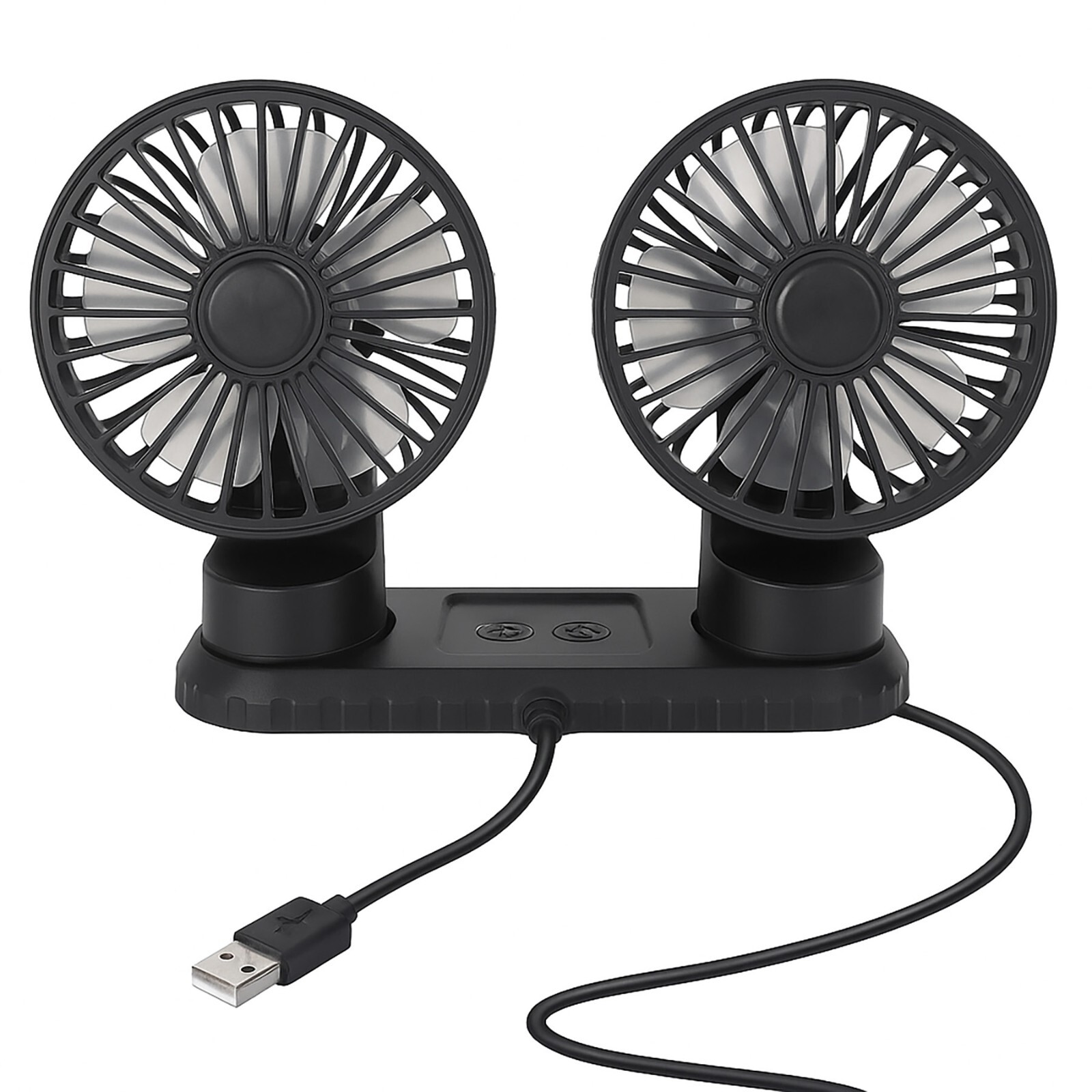 USB Powered Dual Fan – Rotating Heads, Ideal for Work or Travel