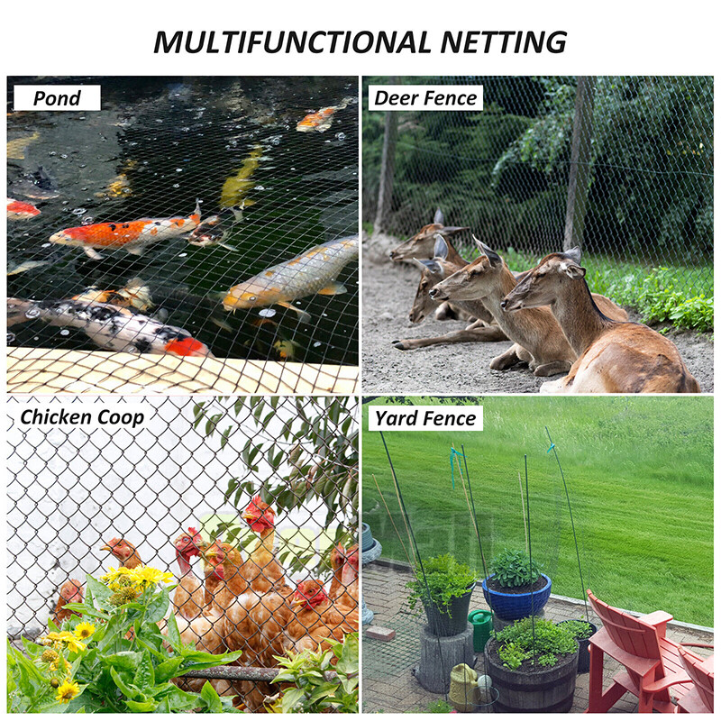 Heavy Duty Netting for Bird Poultry Aviary Game Pens 13x33FT Net Black Mesh