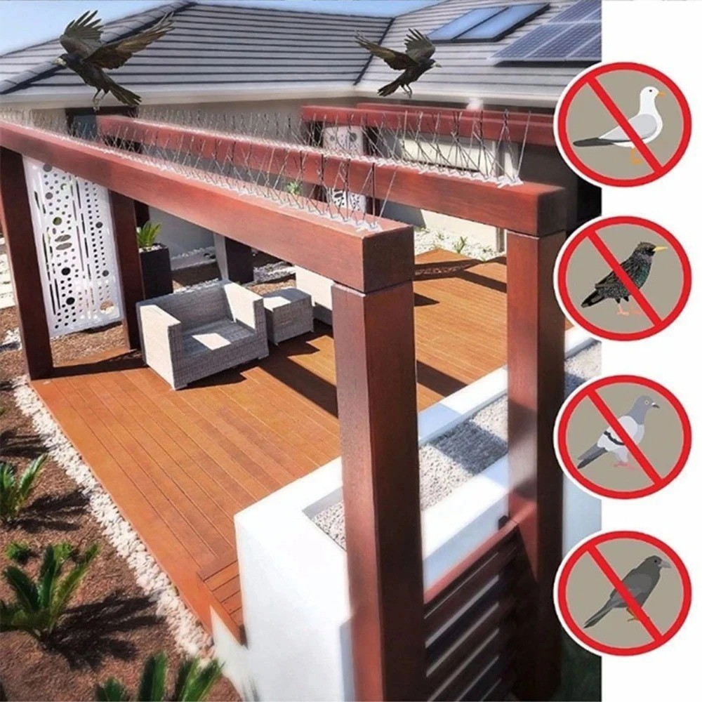 1/2/4 PCS Stainless Steel Bird Spikes Anti Pigeon Repelled Balcony Fence Kit 🐦