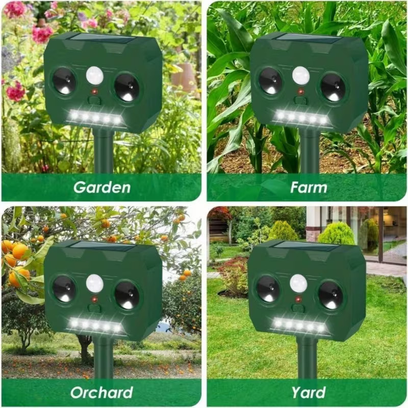 4Pack Solar Ultrasonic Animal Repellent Deer Repellent Devices Repellent Outdoor