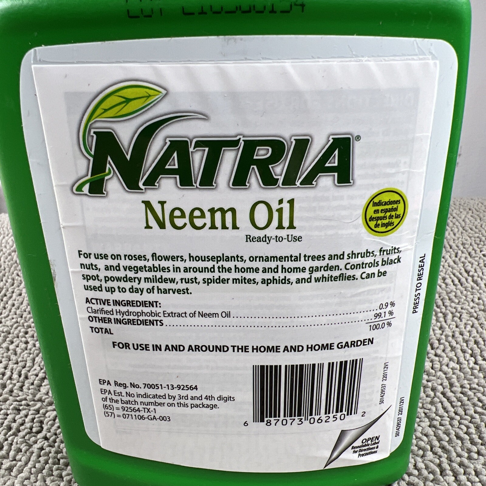 Organic Neem Oil Spray – Natural Insecticide & Plant Disease Control 24oz
