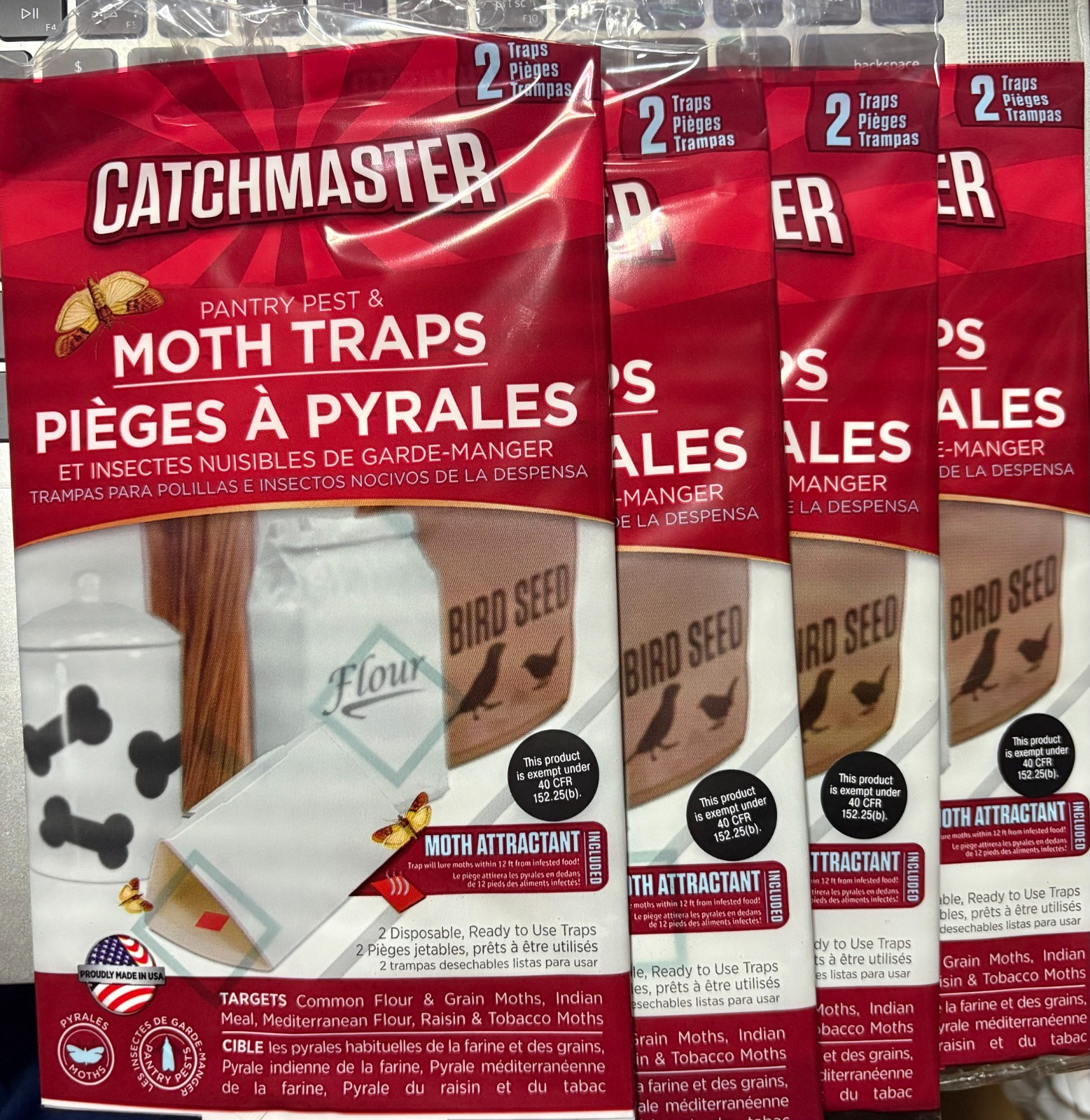 Catchmaster Pantry Pest & Moth Pheromone Infused Glue Board Traps Indian Meal