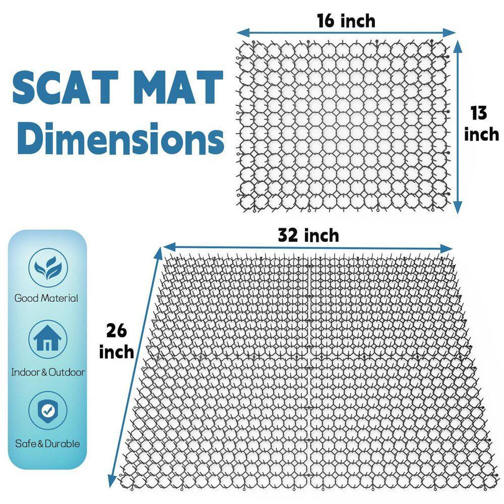 16 X 13 In. Cat Deterrent Mat with Spikes for Outdoor/Indoor Use, 10-Pack, Prote